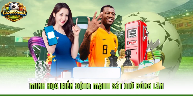 Minh họa biến động mạnh sát giờ bóng lăn